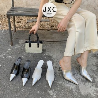 Mùa hè mẫu mới mũi nhọn gót nhọn thời trang Giày cao gót PU thời trang phù hợp với tất cả các kiểu Pháp mặc bên ngoài chống trơn trượt chống mài mòn tính khí một bước nửa dép nữ giá sỉ nhà máy