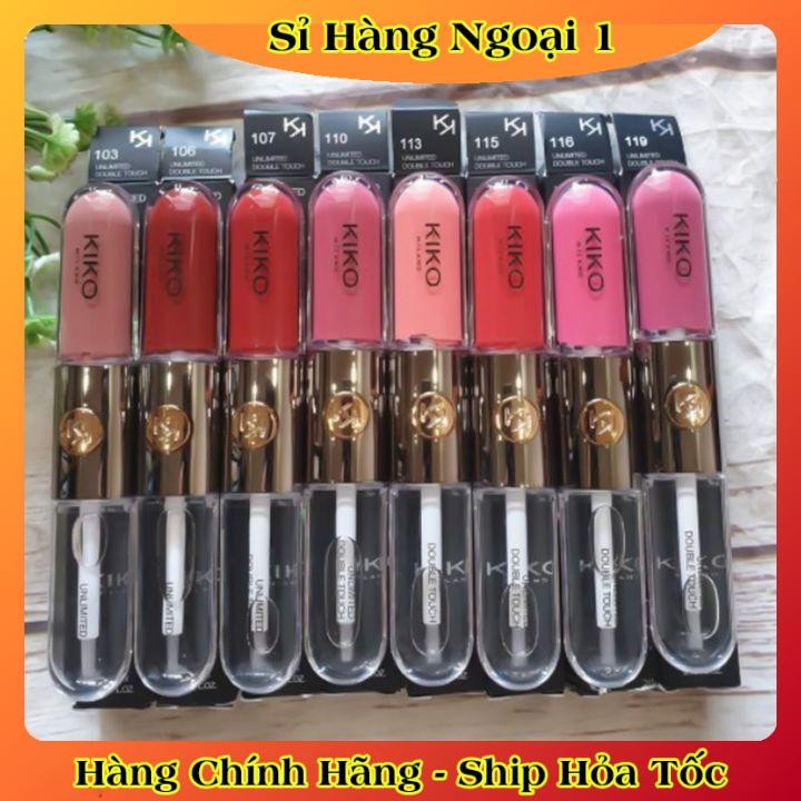 Son Kiko 2 đầu - KIKO UNLIMITED DOUBLE TOUCH (2 đầu: lì + bóng)- son kem siêu lì lâu trôi - không kh