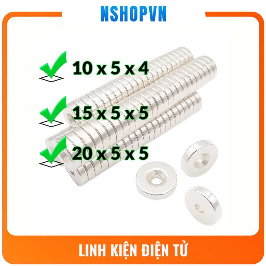 Nam châm đất hiếm tròn có lỗ ( 1 viên )