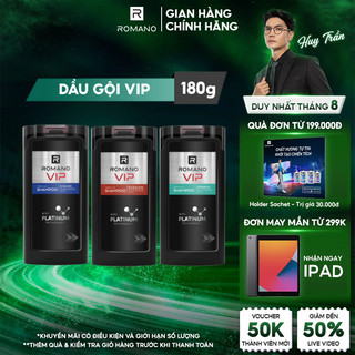 Dầu gội cao cấp Romano VIP mạnh mẽ bí ẩn Passion / Vision / Impress 180g