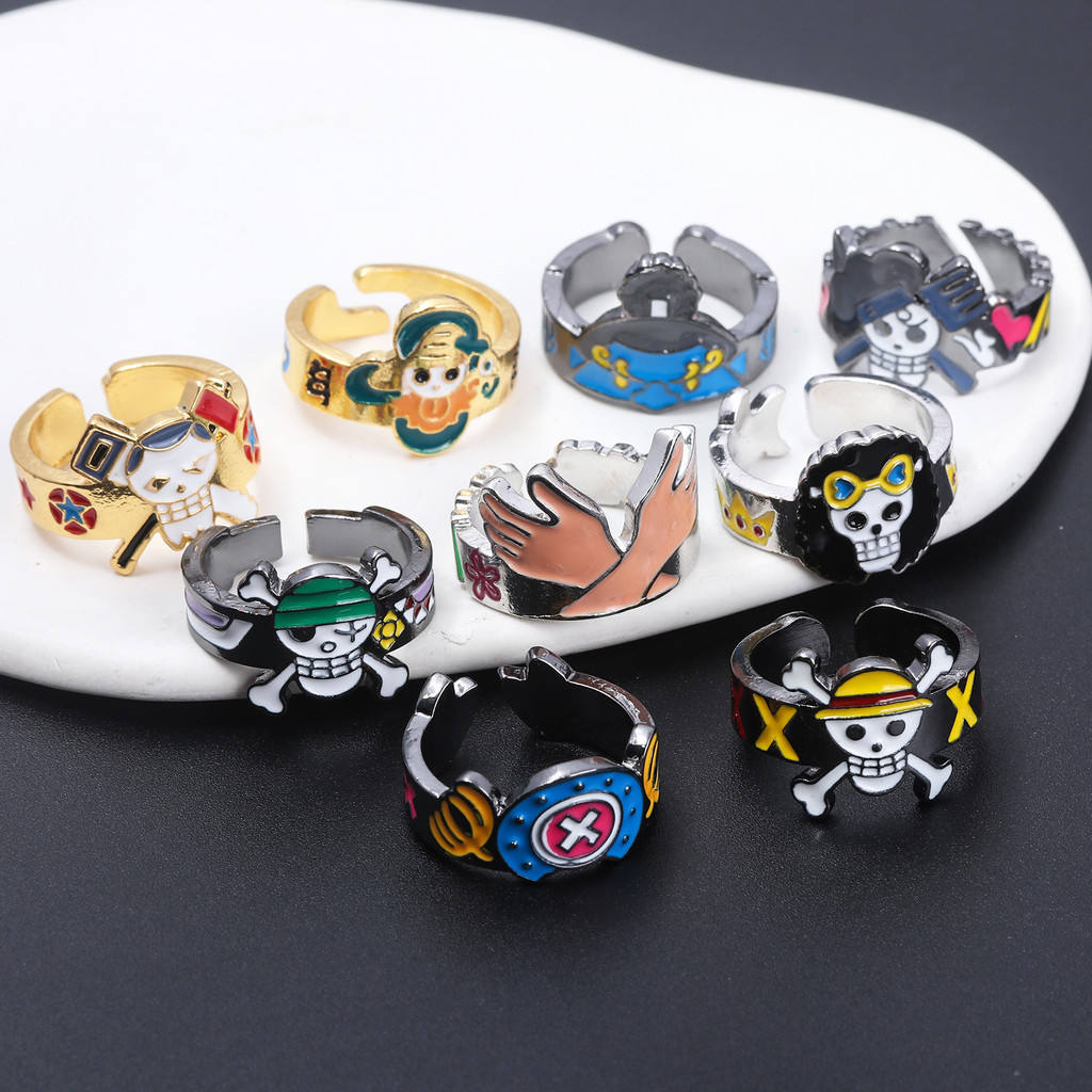 HT5 One Piece Luffy Tony Chopper Roronoa Zoro Anime Nhẫn COSPLAY Nhẫn Hoạt Hình Sáng Tạo Nhẫn TH5