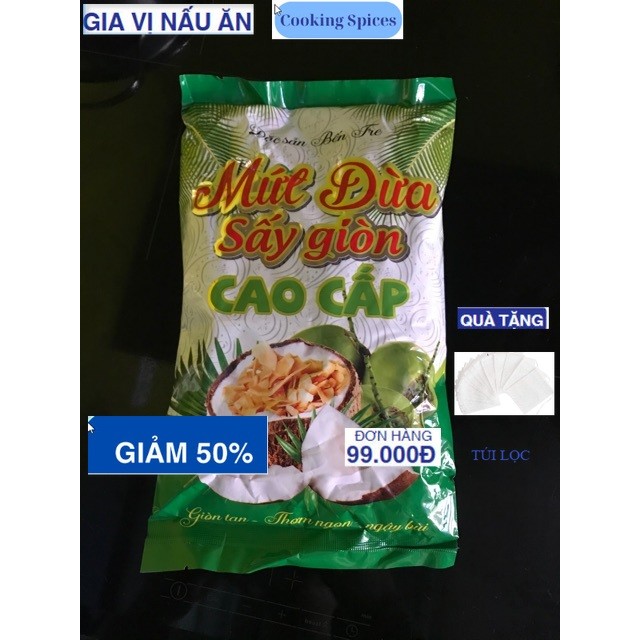 200gr Dừa khô sấy giòn cao cấp