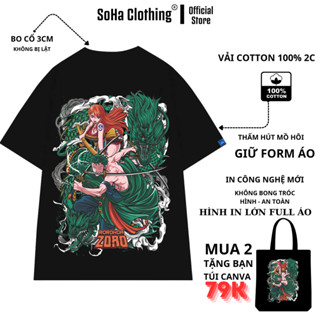 Áo Thun Unisex SoHa Clothing Zoro 100% Cotton -Áo thun One Piece - Local Brand Chính Hãng ,OPC01