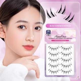 Aimeeoran 5 Cặp Bộ Lông Mi Giả Đầu Mài Mềm Kéo Dài Lông Mi Wispy
