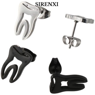 SIRENXI Đôi Bông Tai Hình Chiếc Răng Bằng Hợp Kim Phong Cách Punk Dành Cho Nữ