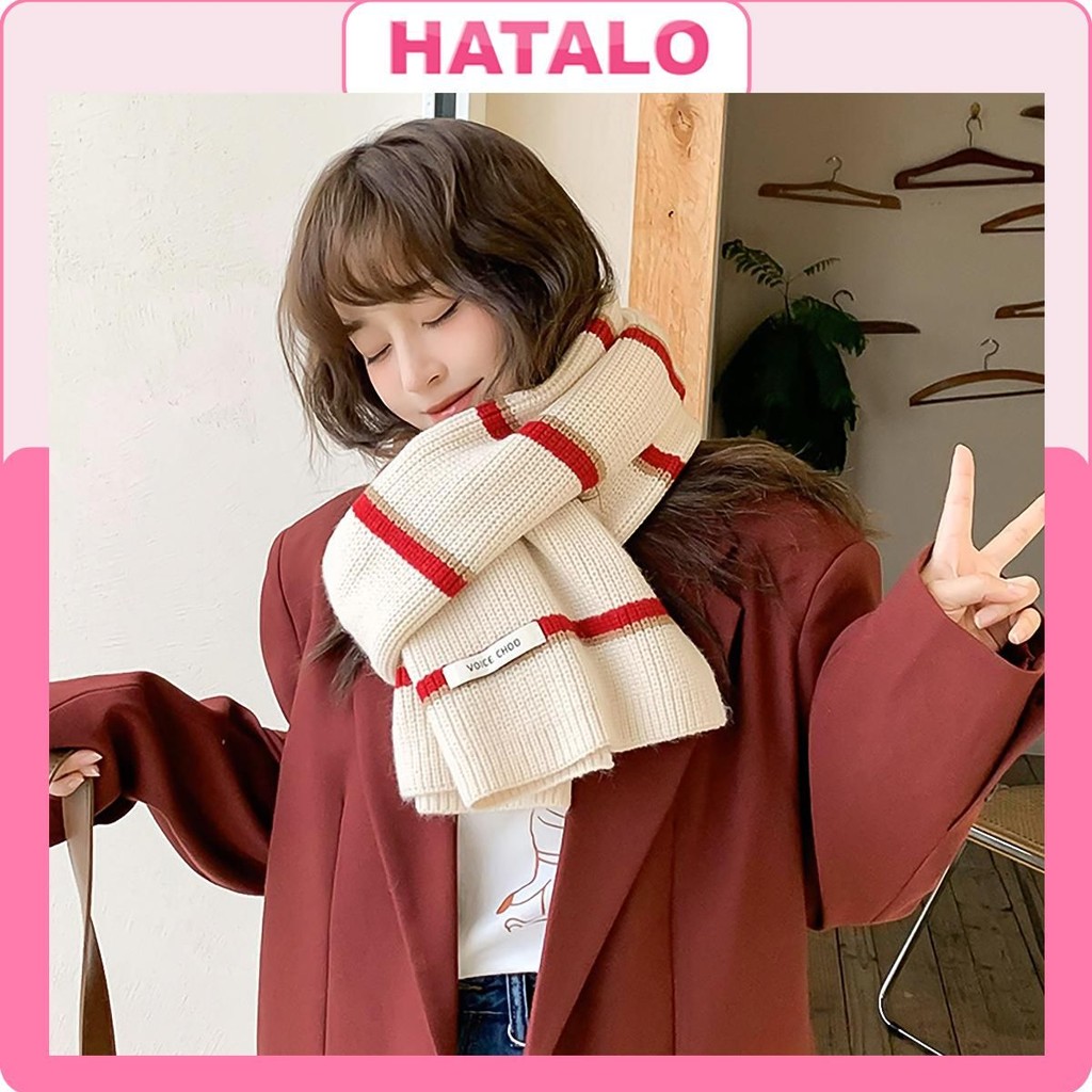 Khăn quàng cổ nữ len cotton mùa đông thời trang, Khăn choàng cổ áo sơ mi dễ thương sang chảnh K08