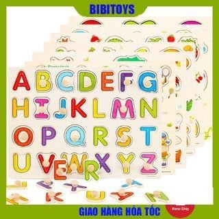 Bảng ghép hình núm gỗ nhiều chủ đề cho bé