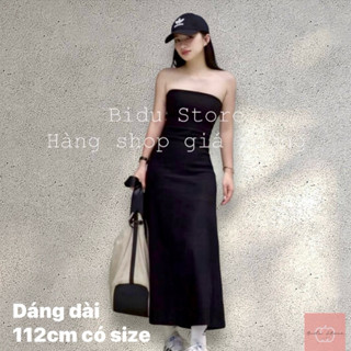  Đầm ống dài body cúp ngực BIDU STORE có mút đệm ngực xẻ tà sau ôm dáng lady 