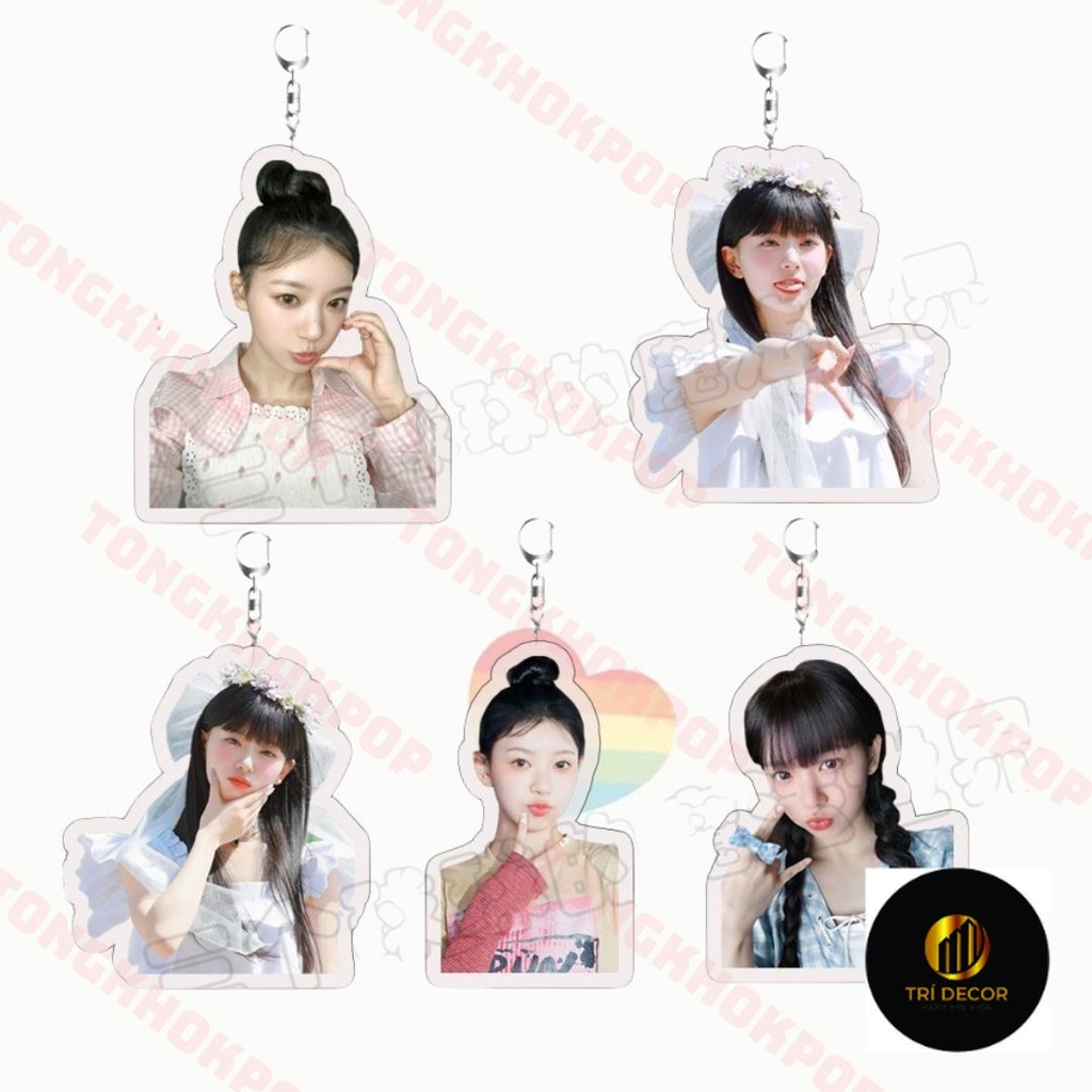 Móc khoá in hình MOKA ILLIT idol phụ kiện treo chìa khoá mica acrylic