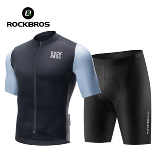 Rockbros Áo Đi Xe Đạp Và Quần Short Nam Nhẹ Thoáng Khí Xe Đạp Quần Short Jersey 3 Túi Chống Trơn Trượt MTB Xe Đạp Đường Bộ Bộ Đồ Đi Xe Đạp