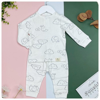Bộ sơ sinh thu đông 2 cúc LITIBABY size 6/36