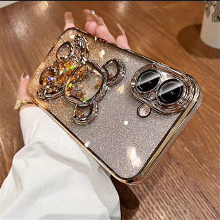   Iphone16  Ốp điện thoại hình gấu cát lún lấp lánh Gradient cho IPhone 16 Pro Max 12 13 14 15 Pro Max 16 Plus Vỏ silicon mềm trong suốt có bảo vệ Camera 