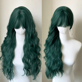  Màu Xanh Đậm Dài Sóng Tổng Hợp Tóc Giả Với Nổ Nhỏ Xoăn Tóc Giả Cosplay Tóc Giả Cho Nữ Gothic Tóc Giả Chịu Nhiệt 