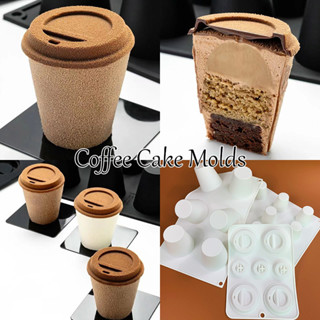 3d Cốc Cà Phê Mousse Khuôn Bánh Cà Phê Silicon Khuôn Socola Trang Trí Bánh Dụng Cụ Nướng Bánh