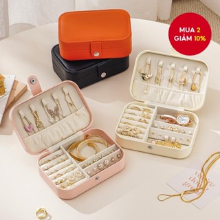 Casegrace Du Lịch Hộp Trang Sức Da PU Trang Sức Tổ Chức Hộp Dành Cho Nữ Di Động Mini Du Lịch Hiển Thị Hộp Bảo Quản Trang Sức Cho Bông Tai Nhẫn Dây Chuyền
