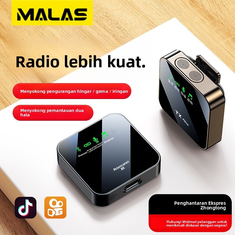 Micro không dây Lavalier Radio Micro Thiết bị ghi âm Clip-On Bluetooth Anchor Thẻ âm thanh trực tiếp