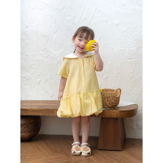 Váy Bé Gái CARROT Kẻ Vàng Nhí, Họa Tiết  Thủy Thủy Đuôi Cá Bí, Chất Liệu Thô Hàn