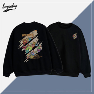  Áo sweater dài tay nam Đen form rộng vintage áo khoác unisex Beeyanbuy local brand 
