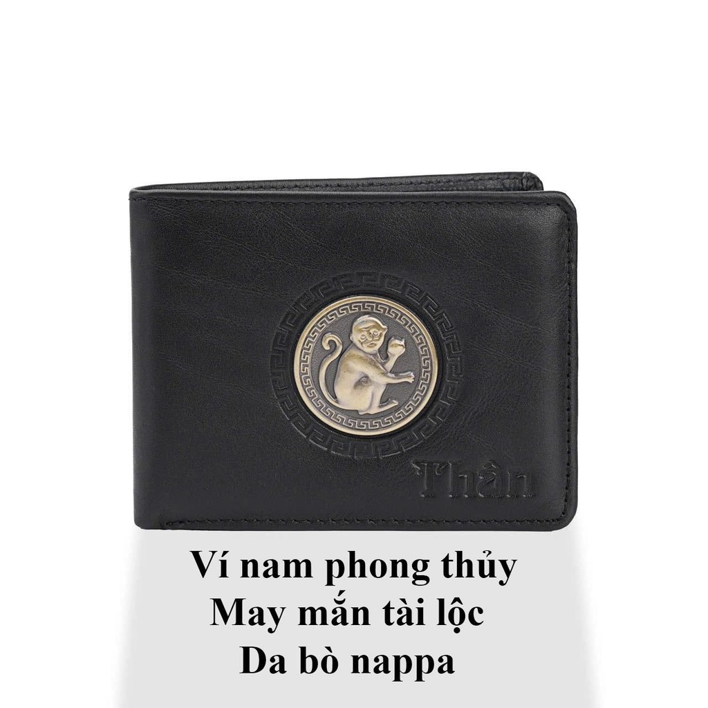 ví 12 con giáp da bò nappa khóa đồng 3D con giáp đem lại may mắn tài Lộc, bóp đựng tiền, đựng thẻ hì