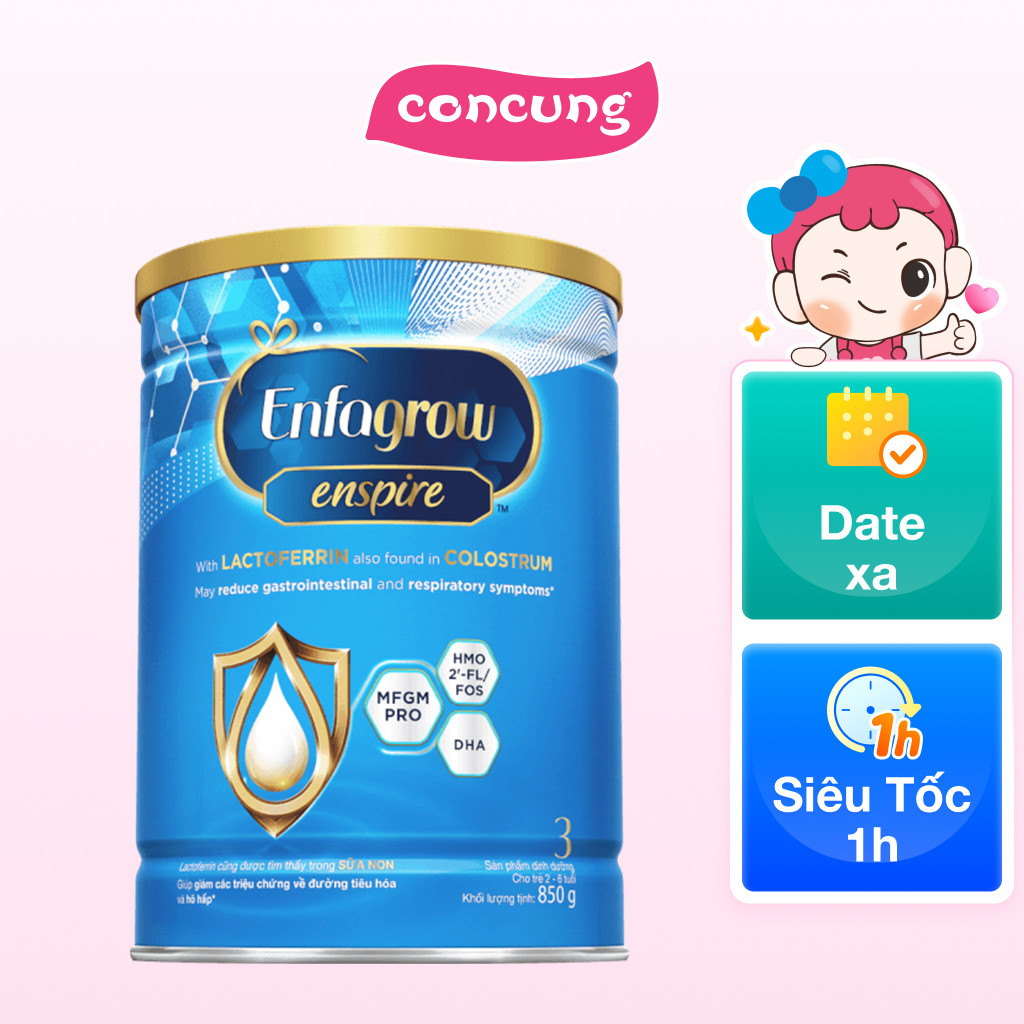 Sản phẩm dinh dưỡng Enfagrow Enspire 3 cho trẻ 2-6 tuổi 850g