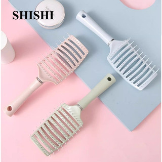 Macaron Rỗng Uốn Lược Massage Tóc Lược Lông Tơ Lược Xoăn Tạo Kiểu Tóc Lược Arc Rib Lược