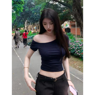JIONGLI áo phông áo thun nữ croptop baby tee Cổ điển Hàn Phong Casual Comfortable WTX2470AI7 28Z240711