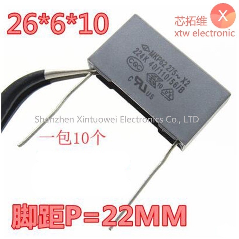 10 Cái / lốc Tụ Điện Phim MKP62 X2 Tụ Điện An Toàn 275VAC 0.22UF 224 275V Pin Pitch 22MM DIP-2 Kapas