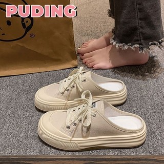 Giày vải nữ đế dày tăng, Frenulum, dép nửa, phong cách giản dị, giày thể thao