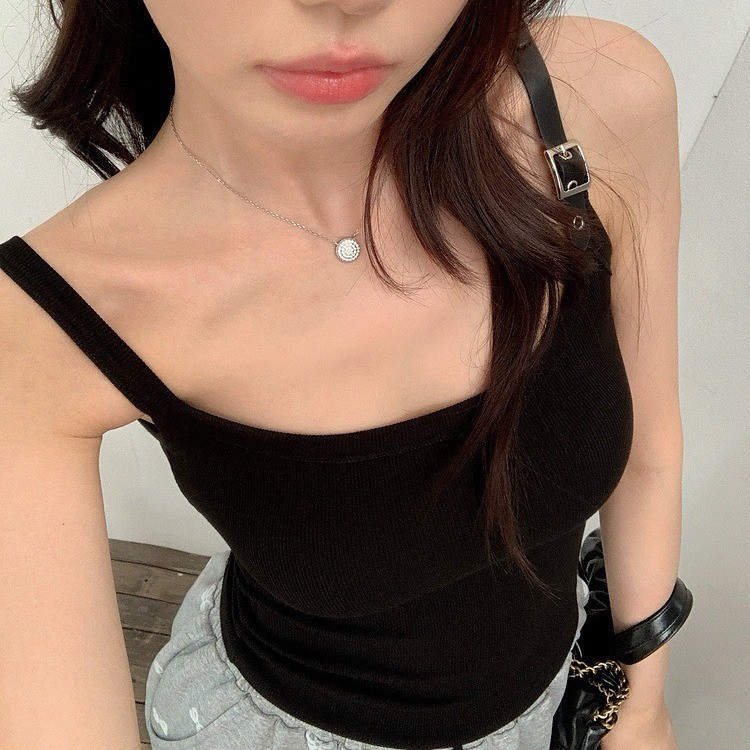752#吊带小背心女夏季内搭打底上衣外穿美背自带胸垫内衣文胸一体
