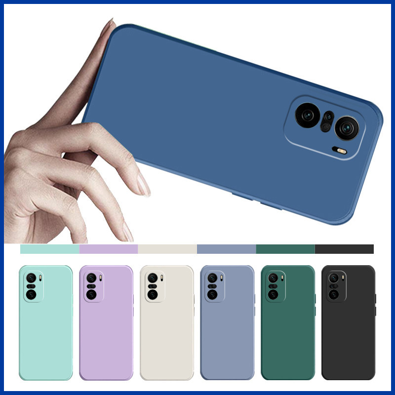 Ốp lưng POCO F3 Không Màu Vàng Cao Su Silicon Lỏng Vuông Vỏ Mềm C6Q