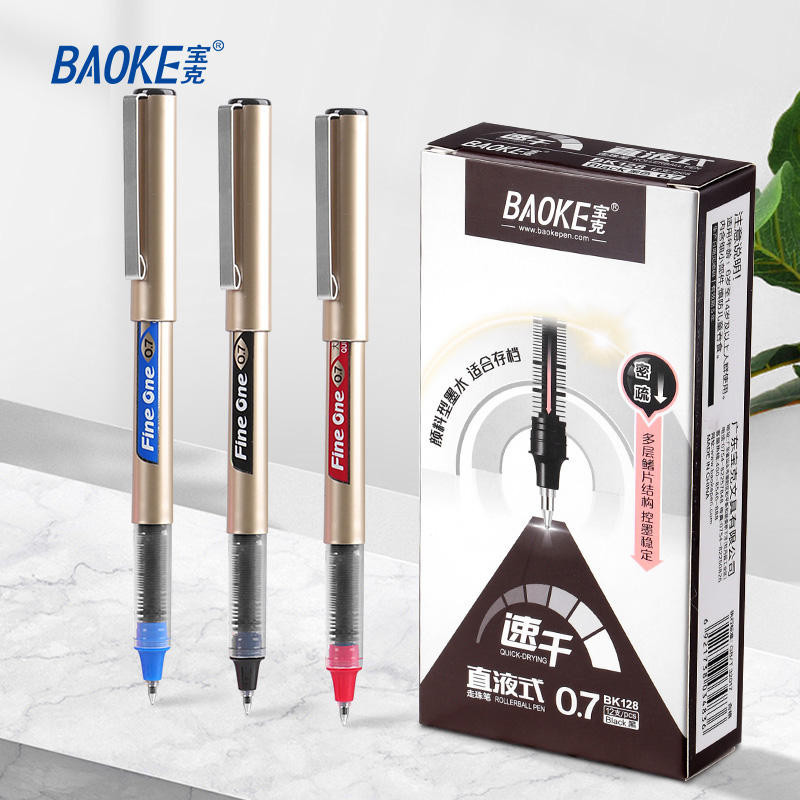 BAOKE Bút bi lăn 0.7mm Bút chữ ký mực lỏng khô nhanh BK128
