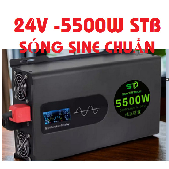 Bộ chuyển đổi điện 24V - 5500W Sin Chuẩn STB- Bộ Đổi Điện 24V sang 220V Sin Chuẩn-STB-5500w -PL 24V 