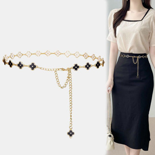 Bốn Lá Cỏ Ba Lá Nữ Thắt Lưng Hợp Kim Thanh Lịch Vàng Màu Bạc Nữ Đầm Thắt Lưng Dây Xích Tiệc Cưới Cô Dâu Eo Phụ Kiện