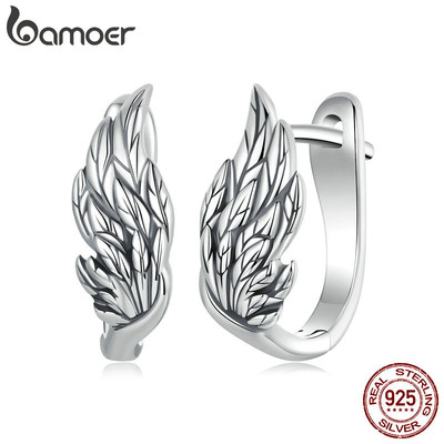 Bamoer 925 Sterling Sliver Vòng Bông Tai Cánh Trang Sức Quà Tặng Cho Nữ