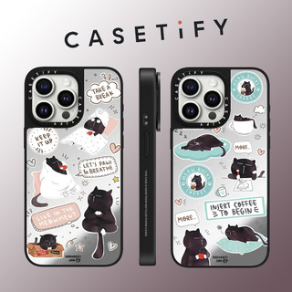 Ốp điện thoại mặt gương mèo đen ngộ nghĩnh Graffiti cho iPhone 15 Pro Max 14 Plus 13 ProMax 12 12Pro 11 Vỏ bảo vệ cứng bằng điện thoại chống sốc
