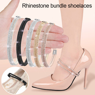 1 Cặp Dây Đeo Giày Cao Gót Chống Trượt Không Cần Buộc Đính Kim Cương Giả Nhiều Màu Sắc Tùy Chỉnh