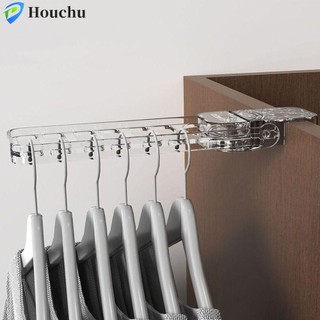 Giá treo quần áo gấp HOUCHU, Thanh treo móc quần áo cốc hút có thể điều chỉnh góc nhựa, Giá phơi quần áo treo tường tiết kiệm không gian 6 lỗ di động cho gia đình