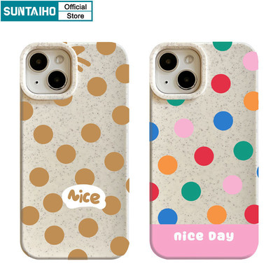 Suntaiho Ngộ nghĩnh Vỏ Độc Đáo Họa Tiết Điểm Sóng Màu Ốp lưng Iphone 15 14 12 13 11 Pro Max IP 7 8 Plus Iphon X Xs XR Xs Max Silicone Mềm Cao Cấp Chống Sốc Ốp Lưng