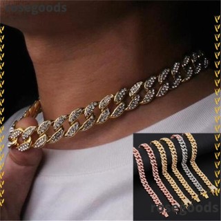 Vòng cổ Đính Đá Kim Cương Lấp Lánh 12mm Sang Trọng Thời Trang Cho Nam Nữ
