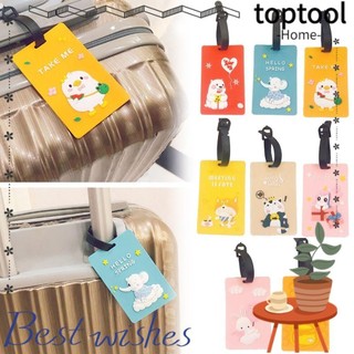 Nhãn Vali TOPTOOL, Dây Khóa Hoạt Hình Động Vật Du Lịch Thẻ Hành Lý, Quà Tặng Nhiều Màu Silicon Mềm Tên Địa Chỉ Tel Nhãn Hành Lý