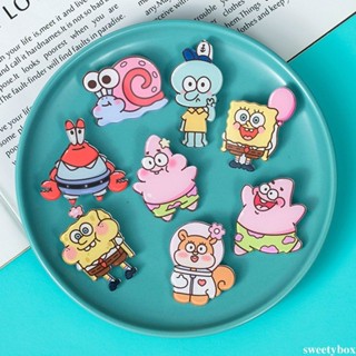 🍇Sweetybox🍇 Huy hiệu dễ thương Mặt dây chuyền hoạt hình SpongeBob Trâm cài Acrylic Phụ kiện túi trang trí