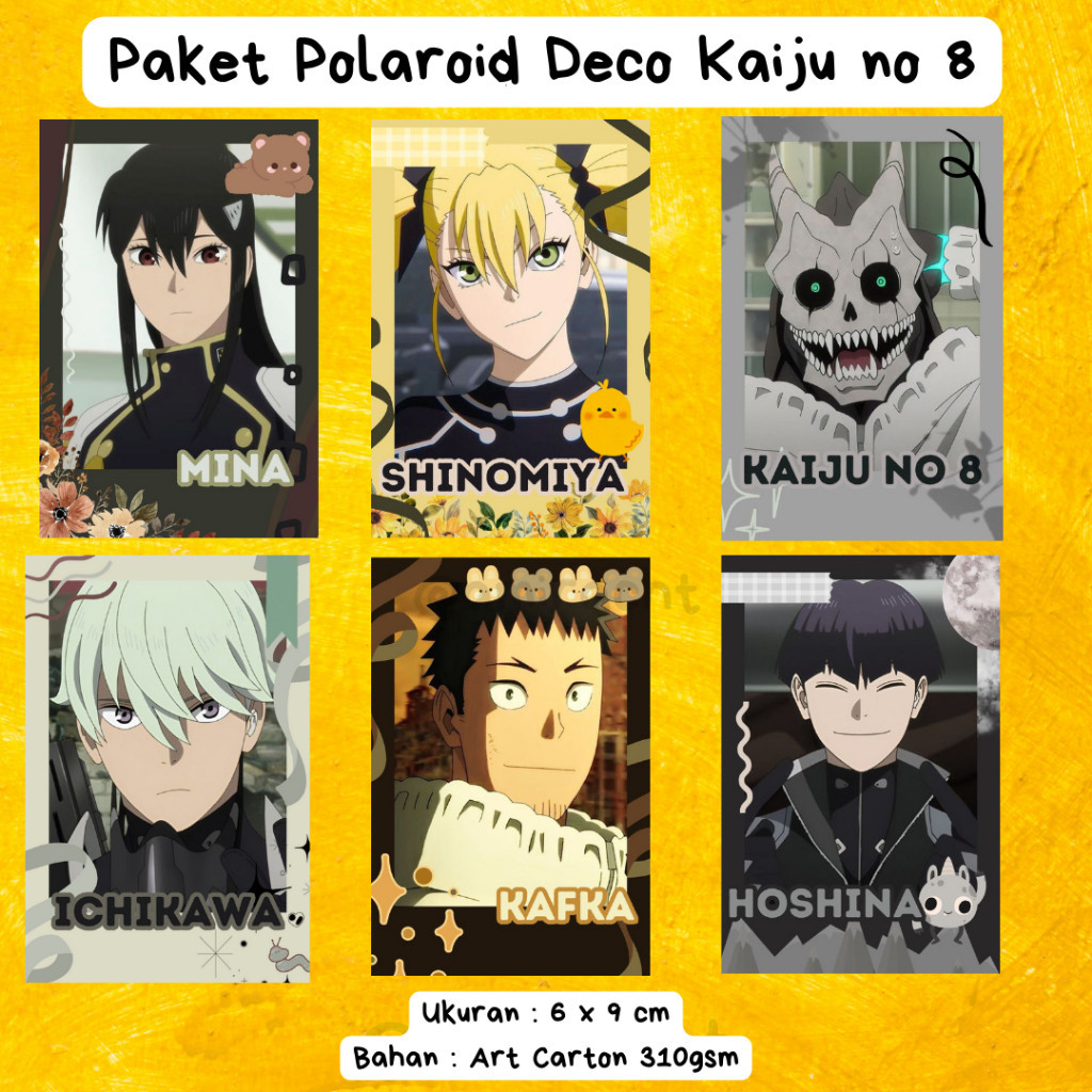 [ CARD POLAROID ] Card Polaroid Kaiju No 8 - Cán Màng Bóng Chống Xước 2 Mặt [ FREESHIP ]