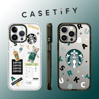 Casetify Tiếng Anh Cà Phê Gấu Nhãn Trong Suốt Vỏ Điện Thoại Acrylic Chống Sốc Cho iPhone 15 Pro Max 14 Plus 13 ProMax 12 12Pro Vỏ Bảo Vệ Cứng Điện Thoại Chống Sốc