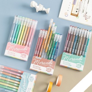 Set 9 bút mực gel Morandi nét 0.5mm - bút viết học sinh, văn phòng Tuệ Minh Languo