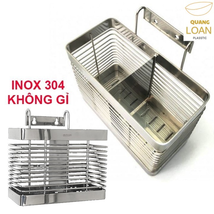 [LOẠI DÀY] ống đựng đũa muỗng vuông - ống đũa đôi inox 304 cao cấp inox 304 không gỉ