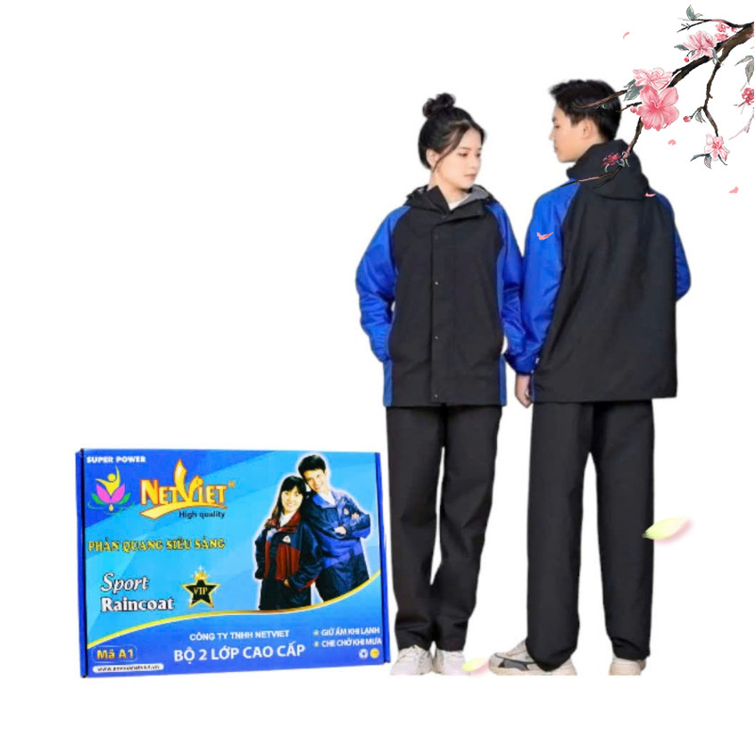 Áo mưa bộ người lớn 2 lớp thời trang cao cấp,bộ quần áo mưa nam nữ siêu chống thấm giữ ấm khi trời mưa lạnh