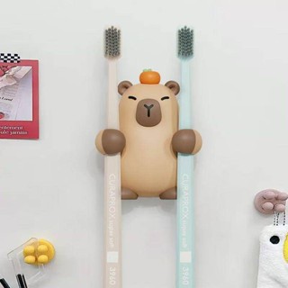 1 Capybara Hoạt Hình Bàn Chải Đánh Răng Giá Đỡ Treo Tường Hút 2 Vị Trí Hoạt Hình Dễ Thương Nụ Cười Phòng Tắm Bộ Phụ Kiện Phòng Tắm Quà Tặng Sinh Nhật
