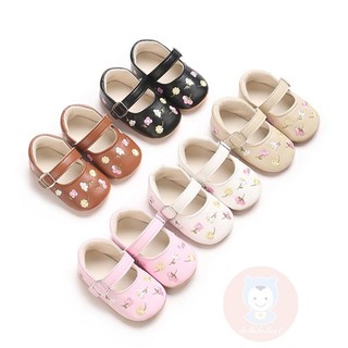 Laa6-baby Bé Gái Dễ Thương Thêu Hoa Công Chúa Chống Trơn Trượt Sơ Sinh Cũi Giày