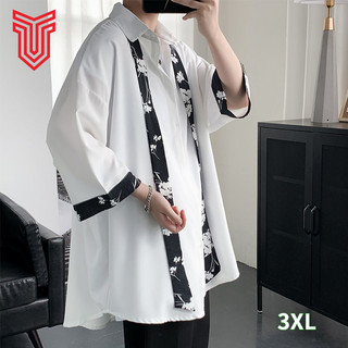Áo Sơ Mi Nam Áo ngắn tay rộng cà vạt công sở mùa hè phong cách Instagram