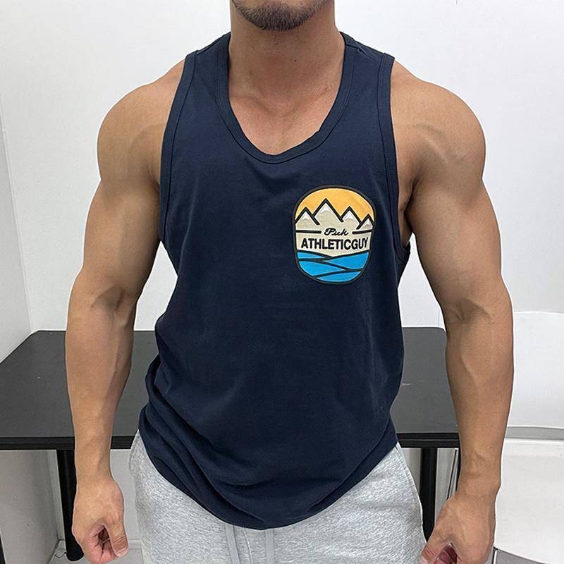 Summer plus Size 150.00kg plus-Sized Loose Sleeveless T-shirt Sports Muscle Men's Fitness Sports Bea